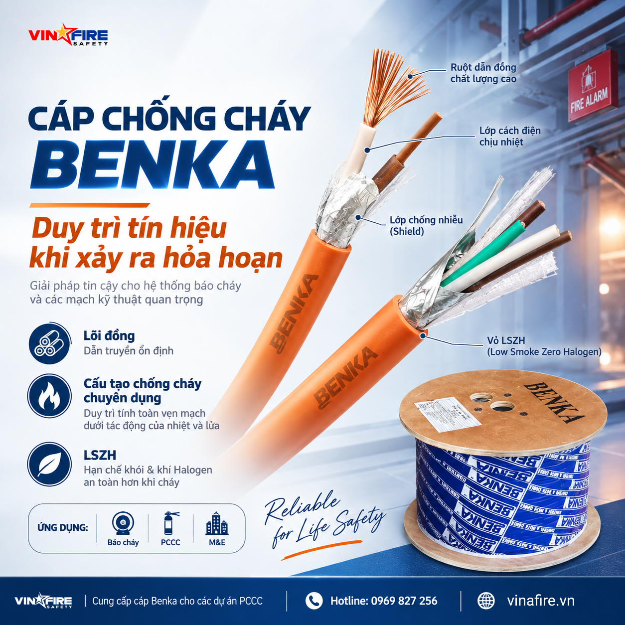 CÁP CHỐNG CHÁY BENKA DUY TRÌ TÍN HIỆU NHƯ THẾ NÀO KHI XẢY RA HỎA HOẠN?