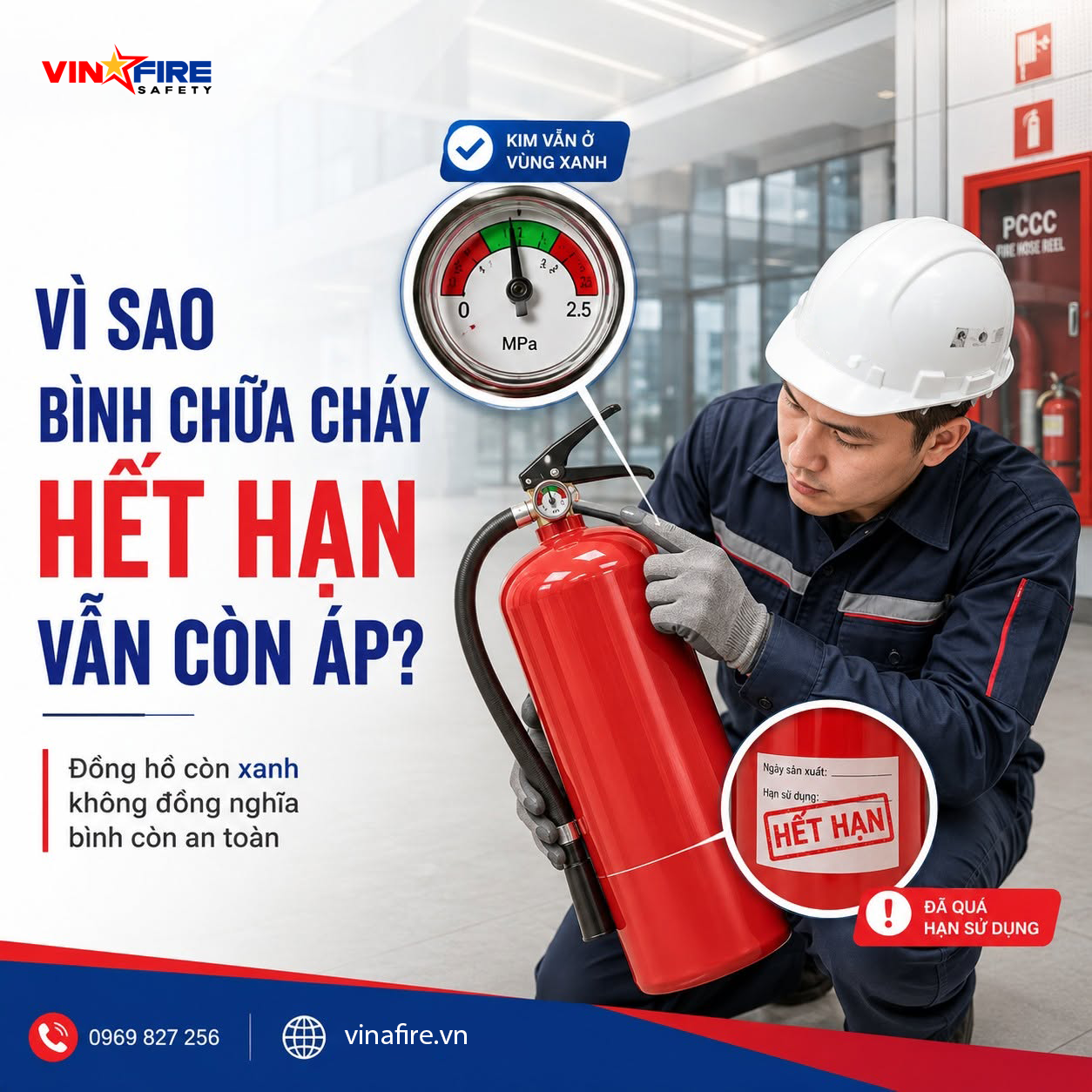 Bình chữa cháy hết hạn vẫn còn áp: Có thực sự sử dụng được?
