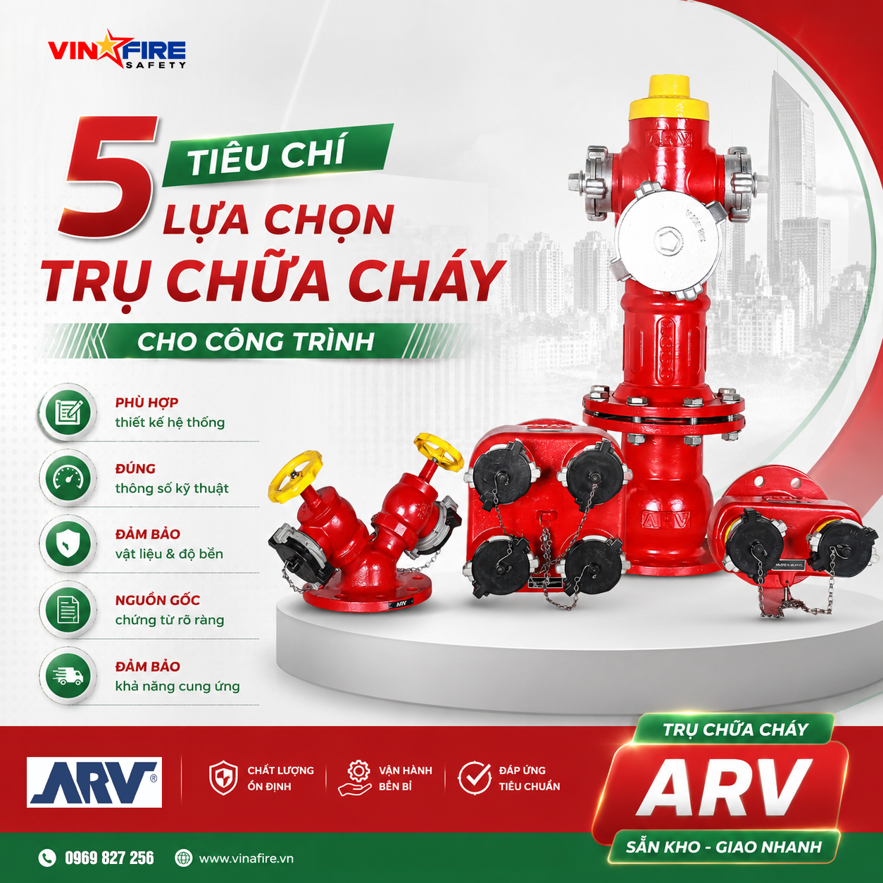 5 tiêu chí lựa chọn trụ chữa cháy phù hợp cho công trình